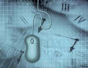 PC mouse in time binary abstract