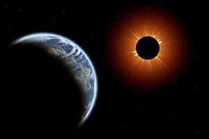 Total eclipse of the Sun as seen from space