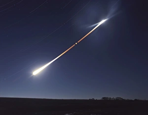 Total lunar eclipse with eclipse motion trail