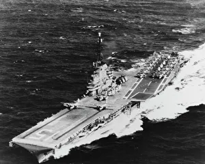 USS Randolph underway at sea with two S2F airplanes on its catapults, 1962 USS Randolph underway at sea with two S2F airplanes on its catapults, 1962